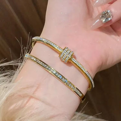 18K Gold Titanium Diamond Bracelet