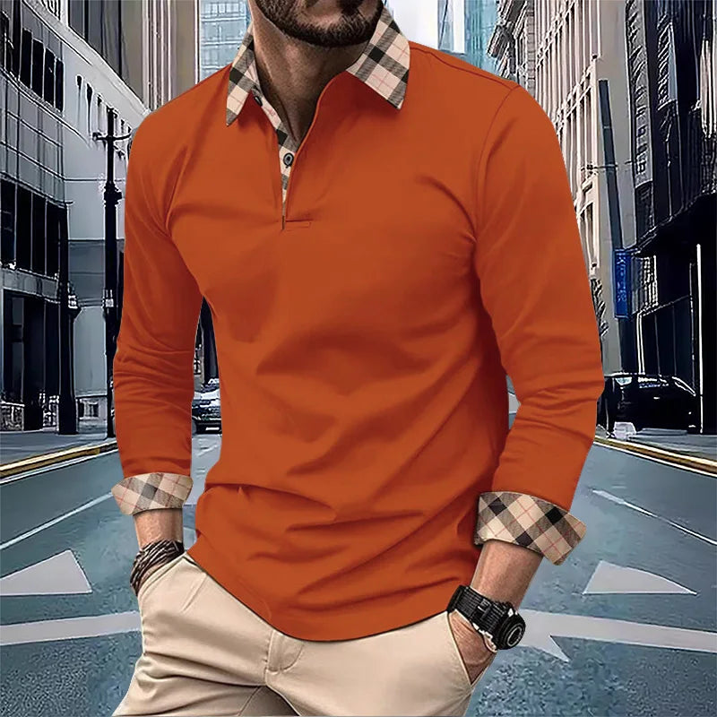 Men's long sleeved polo shirt