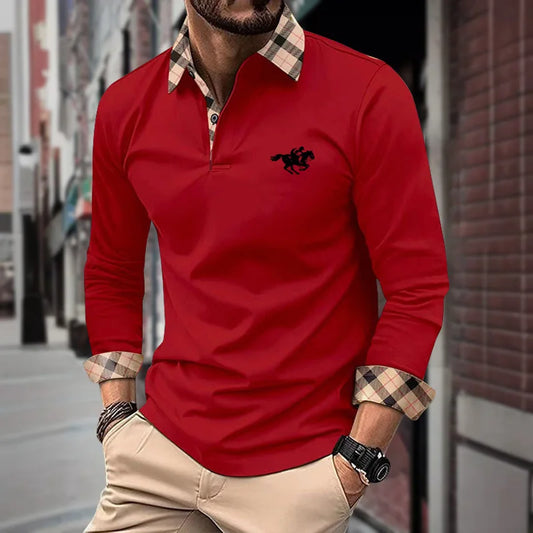 Men's long sleeved polo shirt