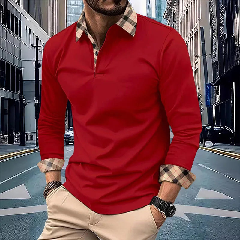 Men's long sleeved polo shirt