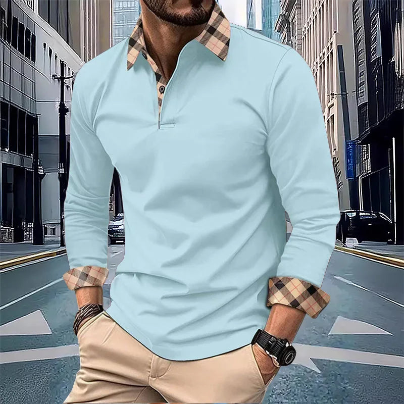 Men's long sleeved polo shirt