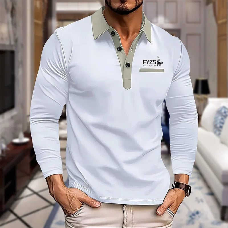 Long-Sleeved Polo Shirt