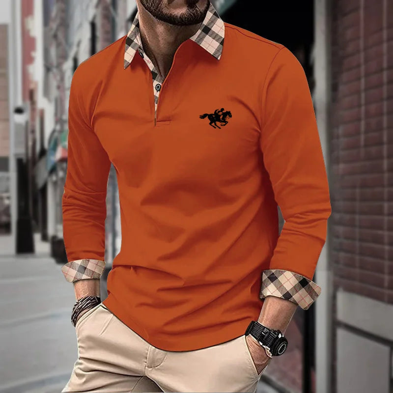 Men's long sleeved polo shirt