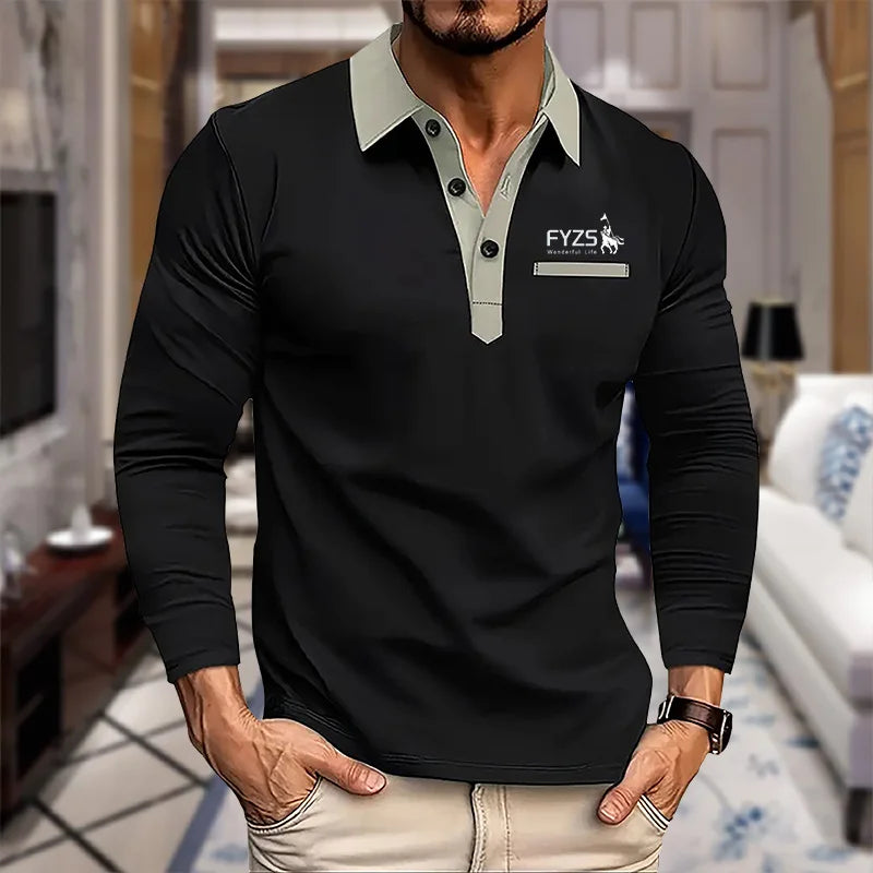 Long-Sleeved Polo Shirt