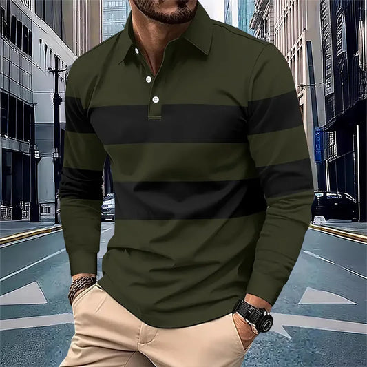 Men's polo shirt patchwork fashion